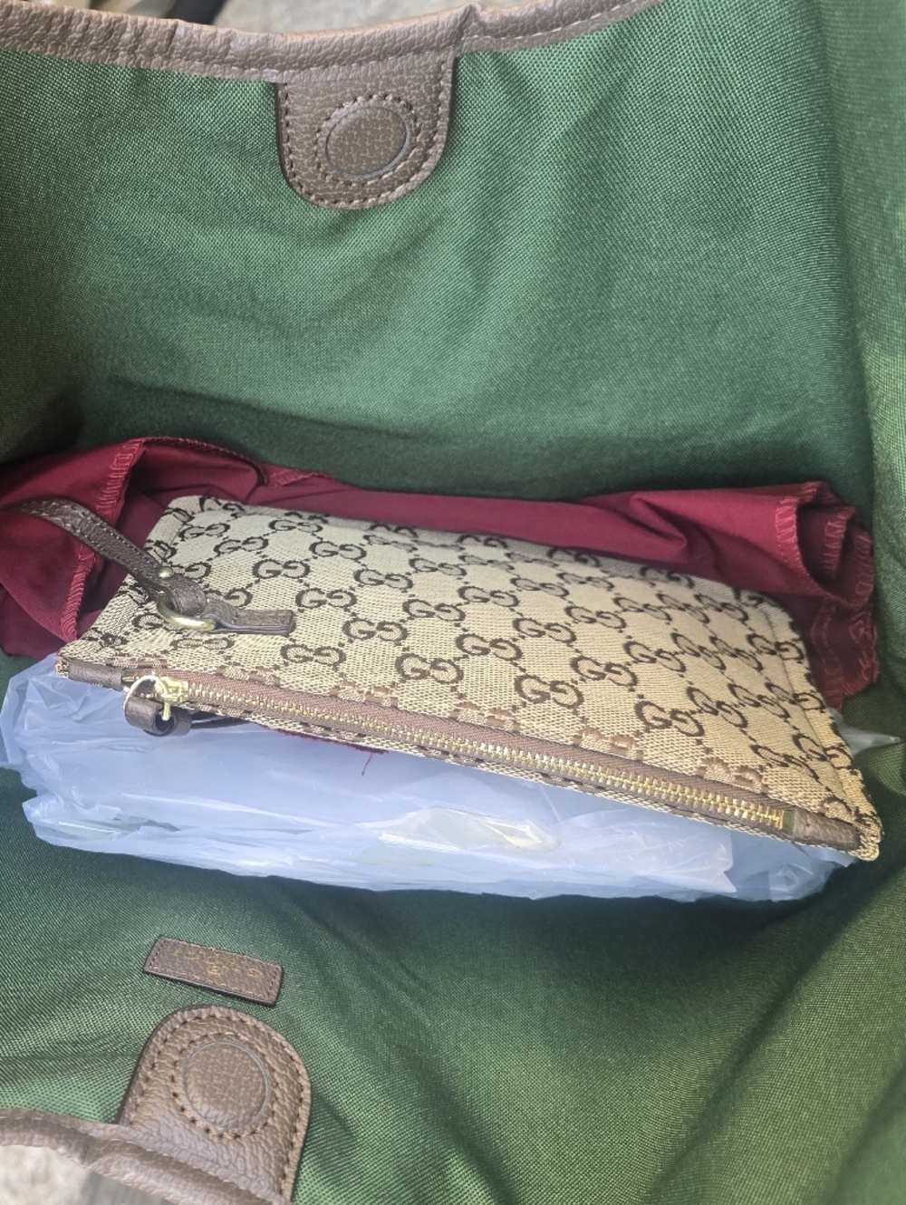 Supreme GIG LARGE Shoulder Bag w/ Green-Red Web Stripe w/pouchet - Picture 7 of 9